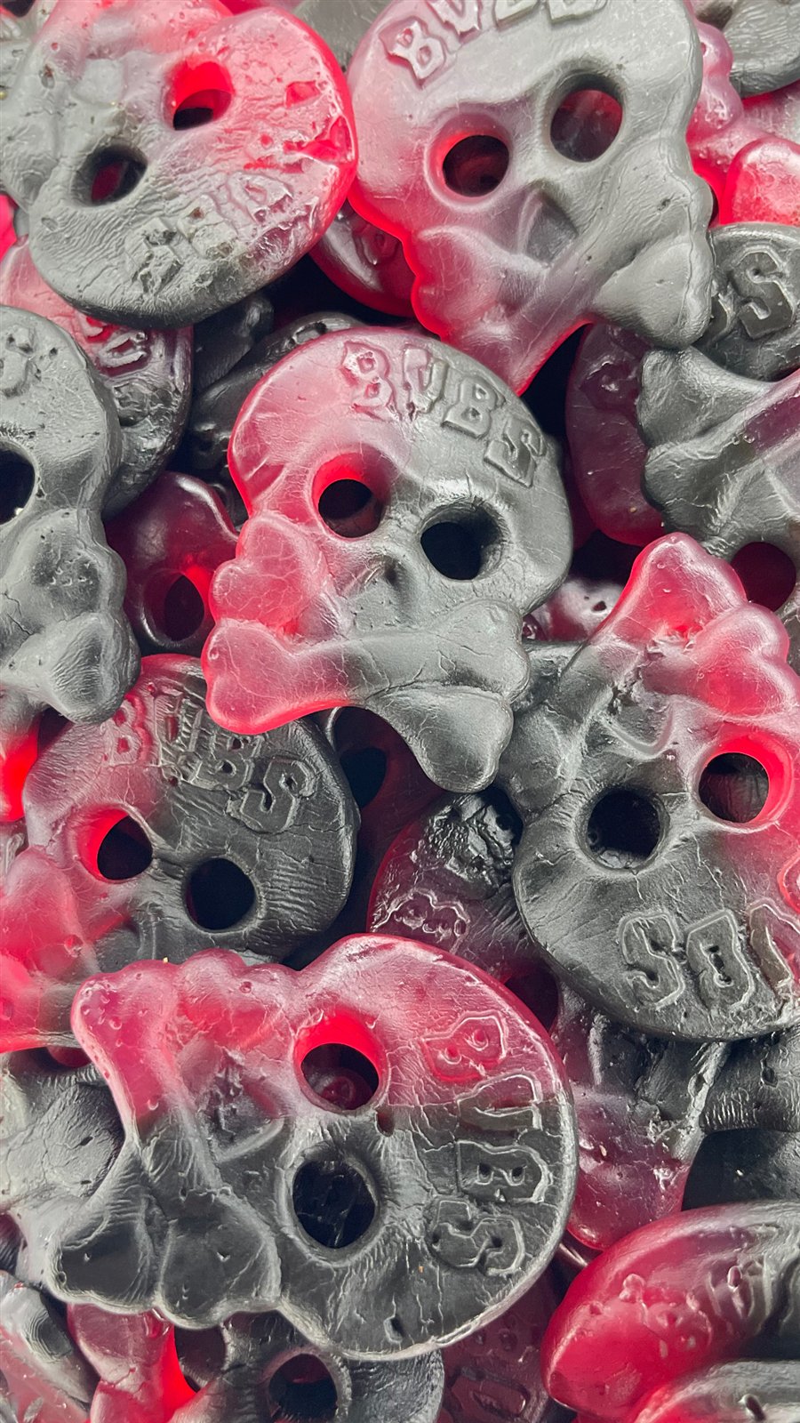 Bubs Raspberry/Licorice Skull